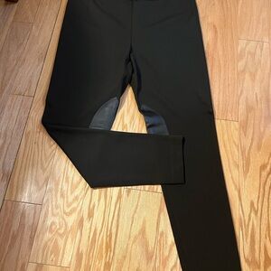 Lafayette 148 Leggings Riding Leather Pants Knee Patch -Chocolate Brown XL